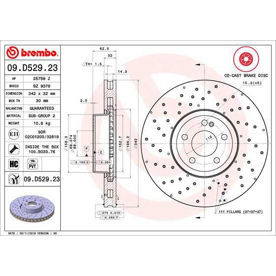 Disco de freno delantero bilateral hiperventilado