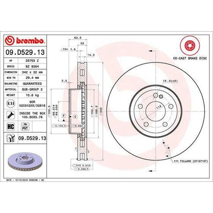 Disco de freno delantero bilateral ventilado