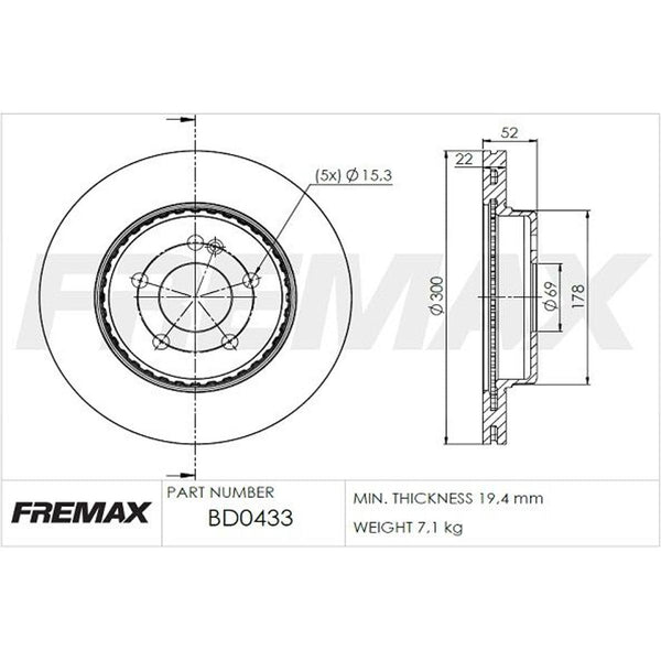 Disco de freno trasero bilateral ventilado · 0004231812