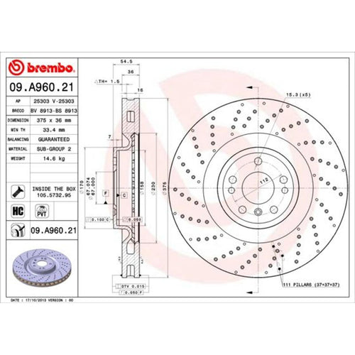 Disco de freno delantero bilateral hiperventilado
