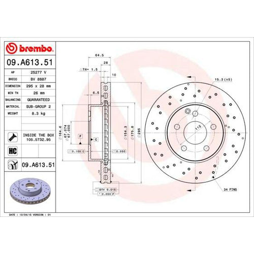 Disco de freno delantero bilateral hiperventilado