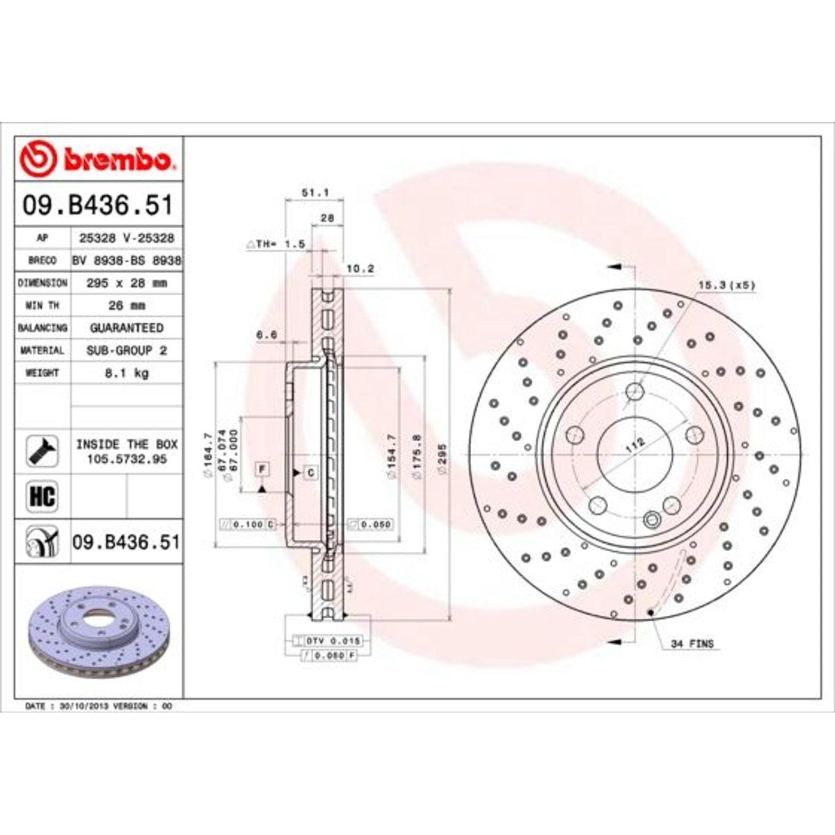 Disco de freno delantero bilateral hiperventilado