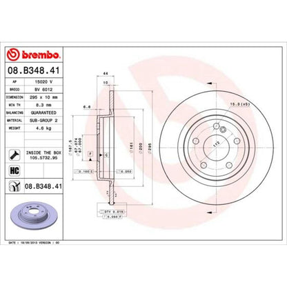 Disco trasero bilateral solido 295mm