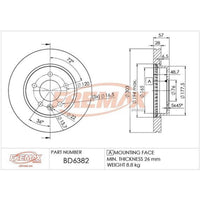 Disco de freno delantero bilateral ventilado · 2H0615301