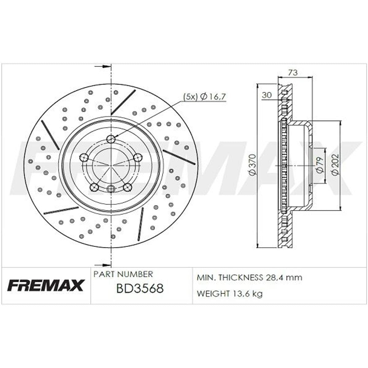 Disco de freno delantero bilateral hiperventilado