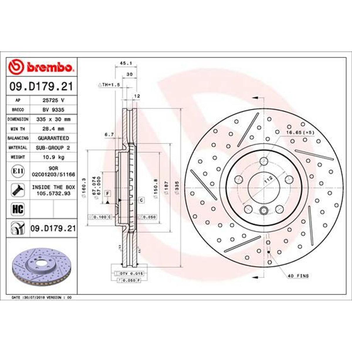Disco de freno delantero bilateral hiperventilado