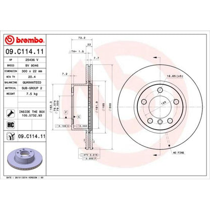 Disco de freno delantero bilateral ventilado