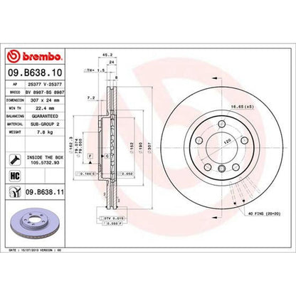 Disco de freno delantero bilateral ventilado