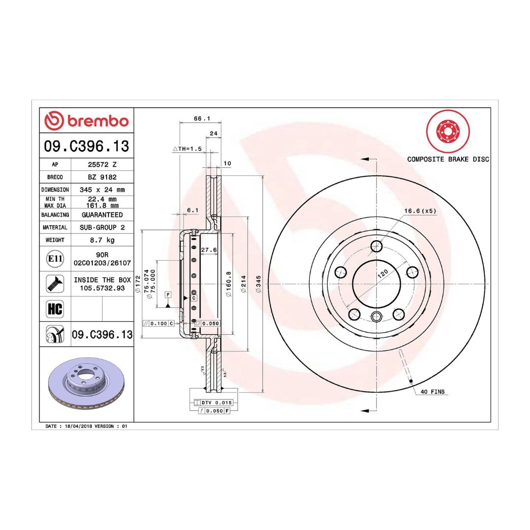 Disco de freno trasero ventilado