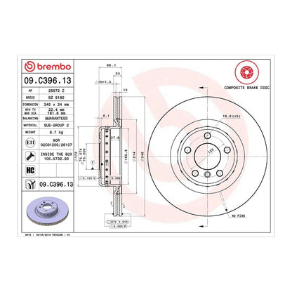 Disco de freno trasero ventilado