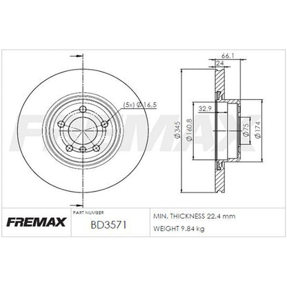 Disco de freno trasero ventilado