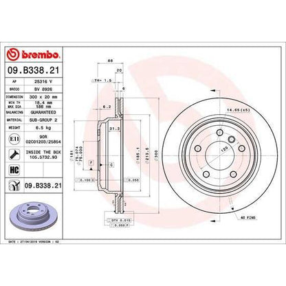 Disco de freno trasero bilateral ventilado