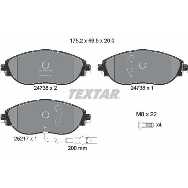 Balatas de freno con sensor delanteras · 3C0698151