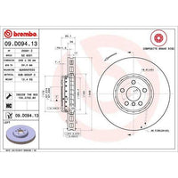 Disco de freno delantero izquierdo ventilado BREMBO — 34116860911