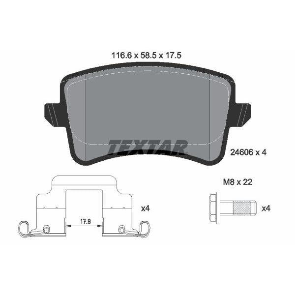 Balatas de freno traseras · 8K0698451