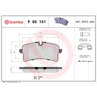 Balatas de freno traseras · 95B698451
